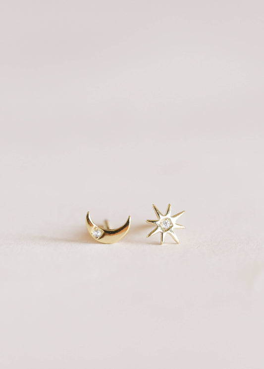 Sun & Moon Gold Earrings