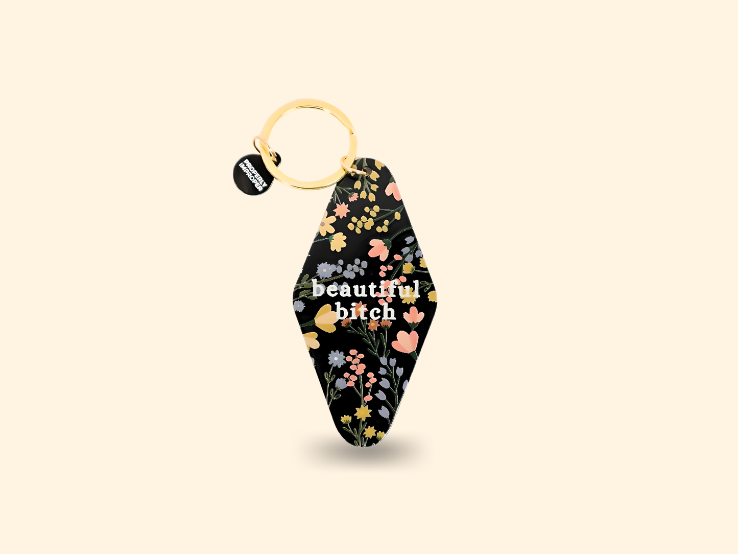 Beautiful B*tch Floral Key Chain