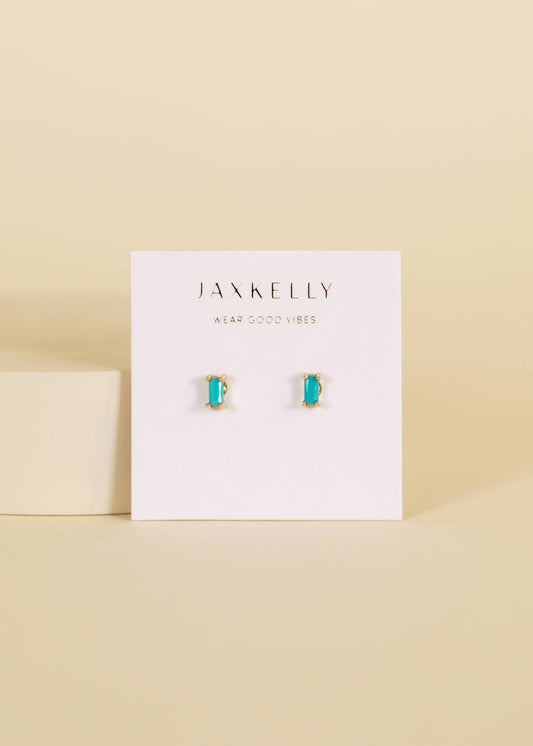 Turquoise Baguette Earring