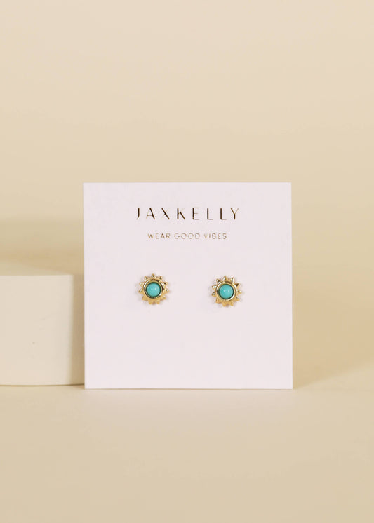 Turquoise Sun Stud Earrings