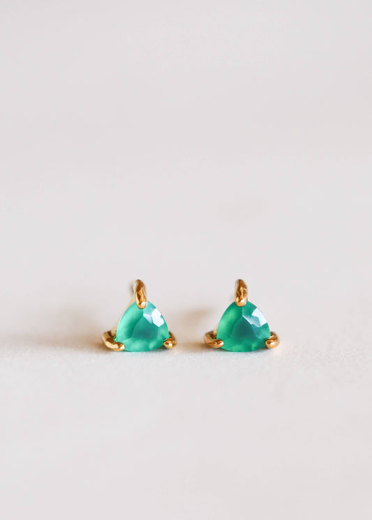 Green Onyx Mini Gem Earrings