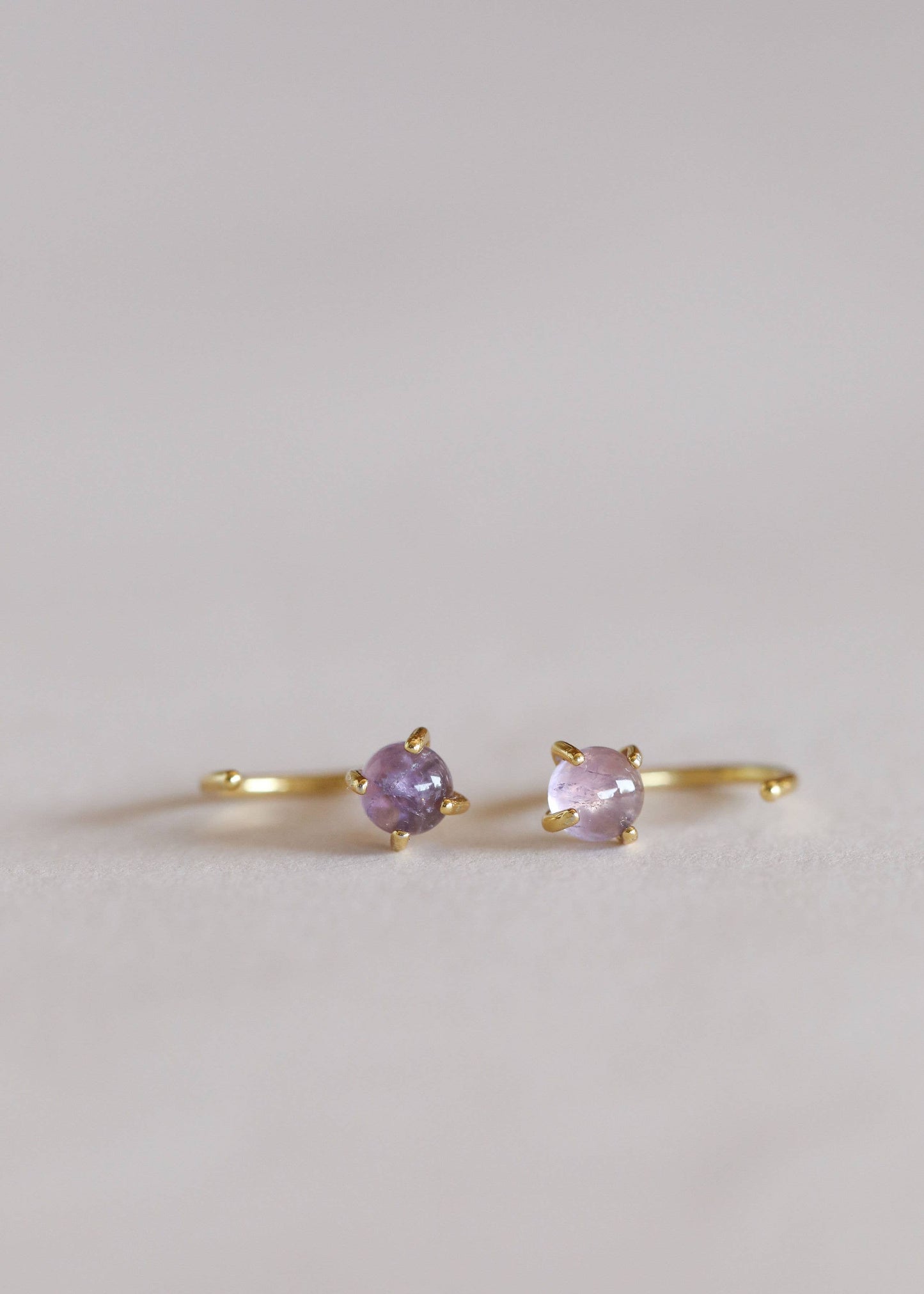 Amethyst Huggie Earrings