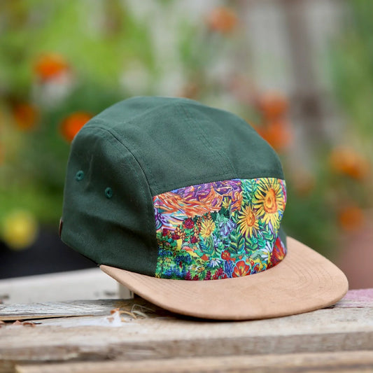 Cori Ward 5 Panel Hat Green “Wildflower”